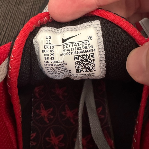 Nike Air Max SYSTM Ohio State Buckeyes Shoes - Size 11 - Picture 7 of 7